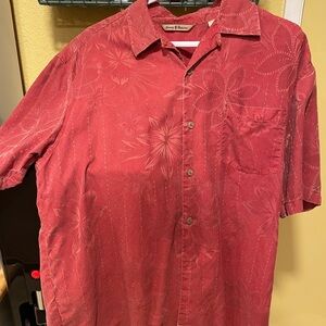 Tommy Bahama Burgundy Floral Men's Shirt